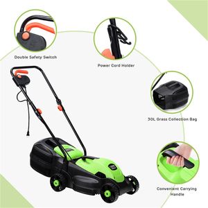 Tagliaerba Elettrico a Benzina 230V da 13 Pollici, Capacità di Raccolta Erba 8 Galloni, 3 Regolazioni Altezza, 15.5 Libbre, Leggero, a Spinta - Product Image 5