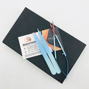 Outil de mise en forme des sourcils à pointe inclinée en acier inoxydable à deux tons Pince à épiler et ensemble de ciseaux Accessoire de beauté cosmétique durable - Product Image 6