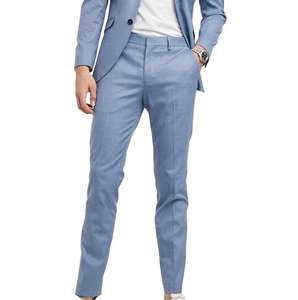 Nouveau pantalon habillé slim à rayures pour homme – Formel, décontracté, de bureau – Coupe ajustée, design élégant en tissu – OEM ODM - Product Image 1