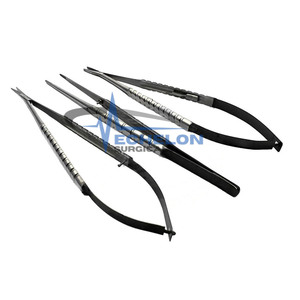 Juego de microcirugía Castroviejo de 3 piezas: tijeras rectas y curvas, portaagujas y pinzas para atar suturas (3 piezas) - Product Image 4