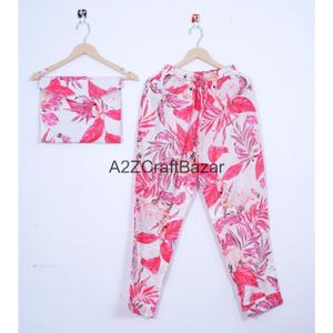 Nuevo Conjunto de Pijama de Algodón 100% Puro con Estampado Floral, Camisa y Pantalón, Suave y Cómodo para Mujer - Product Image 2