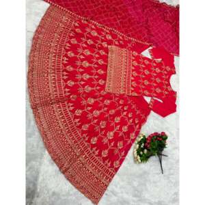 Accesorios étnicos de diseñador Top Lehenga Dupatta con intrincado trabajo de puntada China - Product Image 4