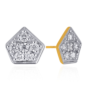 ต่างหูเพชรทรงเหลี่ยม Dearest Dazzle Diamond Studs ตัวเรือนทองคำแท้ 18K เครื่องประดับหมั้นสุดคลาสสิกสำหรับผู้หญิง - Product Image 2