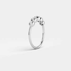 14K Solid Gold IGI Certified Lab Grown Diamond Bezel <b>Bubble</b> Stackable <b>Wedding</b> Ring Minimalist Diamond Band for Engagement Party - Product Image 2