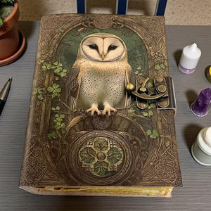 Diario de Cuero Personalizado con Estampado de Búho, Diario Hecho a Mano, Grimoire, Libro de Hechizos, Regalo de Brujería, 120 Páginas - Product Image 4