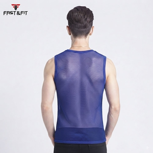 Camiseta de tirantes de malla personalizada al por mayor para hombre, de alta calidad, sin mangas, de secado rápido, transpirable, para gimnasio, baloncesto y entrenamiento. - Product Image 6