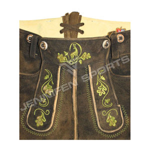 Pantalones Cortos de Cuero de Primera Calidad para Hombre, Estilo Bávaro Alpino, de Piel de Vacuno, con Bordado, Clásicos, para Festivales - Product Image 2
