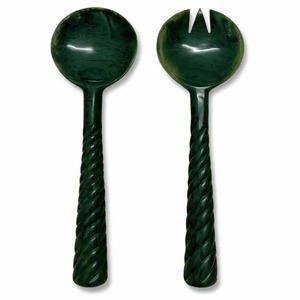 Cuchara para ensalada de resina hecha a mano, juego de cuchara y tenedor de resina para servir ensaladas, para el hogar y la cocina, de la India. - Product Image 1