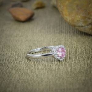 Natural Pink Kunzite <b>925</b> Sterling <b>Silver</b> IGI Certified Heart Cut Art Deco <b>Ring</b> Handmade Dainty Gemstone Fine Jewelry Elegant - Product Image 4