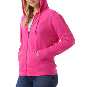 Sweat à capuche zippé pour femme, manches longues, style streetwear, couleur unie, chaud et respirant, en molleton de coton, vente en gros - Product Image 4