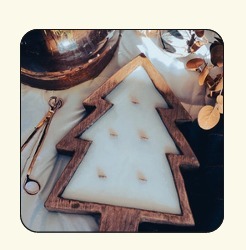 ชุดเทียนไม้รูปต้นไม้สีขาว ตกแต่งบ้านในวันคริสต์มาส - Product Image 2