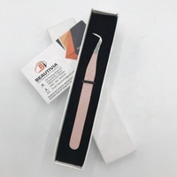 Pince à épiler professionnelle personnalisée pour extensions de cils, en acier inoxydable, à prise ferme, durable, pointue, marque privée, Nude Beautivia