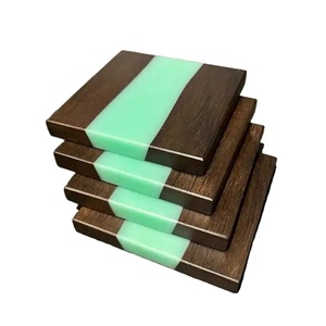 ที่รองแก้วไม้เรซินทำด้วยมือมาใหม่จานรองแก้วเครื่องดื่มทนทานพรีเมียมตกแต่งโต๊ะในบ้านแบบทันสมัย - Product Image 3