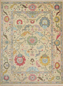 Alfombra Persa de Lana Anudada a Mano de Lujo |   Alfombra Oriental Moderna Personalizada de Diseño Abstracto en Rosa Pastel para el Hogar, 1 Pieza - Product Image 2