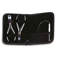 Kit d'outils professionnels en acier inoxydable pour extensions de cheveux, vente en gros, personnalisé, couleur rose chaud et or plasma, fournitures avec logo