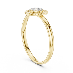 A Concentric <b>Circle</b> Cocktail Minimalist Round Cut Diamond Women's 14k Solid Gold <b>Ring</b> For Gift Engagement Anniversary Wedding - Product Image 4