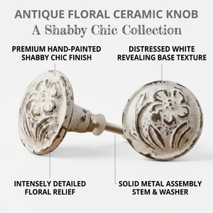 Pomo Moderno de Cerámica Blanca para Muebles, Tirador Floral para Cajones de Dormitorio y Uso en Hoteles, Ecológico - Product Image 6