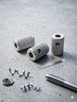 Piezas de Cilindro de Aluminio Moleteado de Precisión, Componentes Mecanizados por CNC y por Electroerosión por Hilo, Juego de 3 Piezas de Herrajes Industriales
