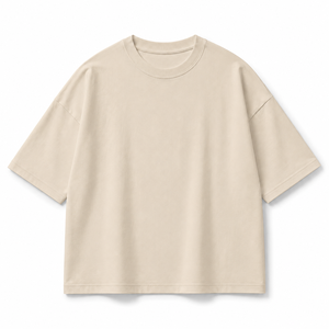 Camiseta Blanca Oversize de Algodón para Hombre, Manga Corta, Cuello Redondo, Estilo Casual, Tejido Jersey, Color Liso, Personalizable con Logotipo, OEM, Streetwear - Product Image 2