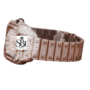 Stylish Men's Stainless Steel <b>Automatic</b> Charm Watch Custom Hip Hop Bling Design VVS Clarity Cut Moissanite Diamond - Product Image 2