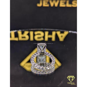Designer Engagement <b>Ring</b> VVS Moissanite Diamond <b>Emerald</b> Cut 925 Sterling <b>Silver</b> Bling Jewelry By Trisha Jewels - Product Image 6