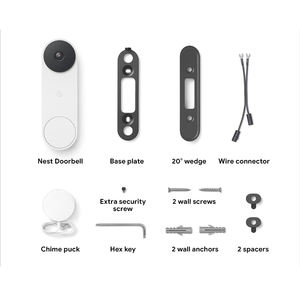 Sonnette connectée Google Nest Doorbell filaire 2e génération, caméra de sécurité vidéo 720p - Product Image 3