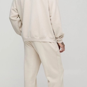 Men Heavyweight Cotton Loose Crop Hoodies Stacked <b>Sweatpants</b> <b>Set</b> Oversized Tracksuit Sweatsuit Custom Hoodie and Jogger <b>Set</b> - Product Image 5