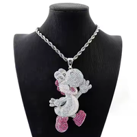 Pendentif Hip Hop personnalisé en moissanite glacée, bijou en forme de personnage de dessin animé ton argenté pour homme, cadeau d'anniversaire