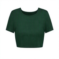 T-shirt court décontracté pour femme, coupe ample, col rond, manches courtes, en coton, surdimensionné, personnalisable, haute qualité, vierge