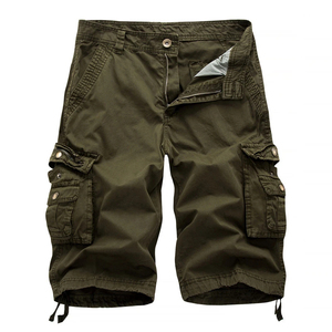 Men <b>Cargo</b> <b>Shorts</b> Solid Color Canvas Mid Waist Zipper Fly Casual Bermuda <b>Shorts</b> with Pockets Breathable <b>Lightweight</b> - Product Image 4