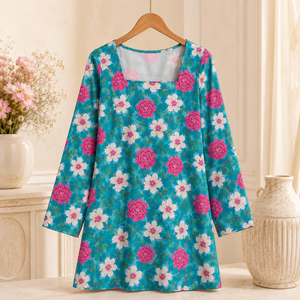 Kurti en coton imprimé Sanganeri pour femmes, haut long à motifs floraux, vêtements décontractés pour femmes, vêtements ethniques, vente en gros, boutique de mode - Product Image 3