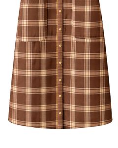 Robe chemise marron à carreaux personnalisée pour femme, manches longues, boutonnée, mi-longue, coupe décontractée, en coton tissé avec poches avant, pour usage quotidien - Product Image 6