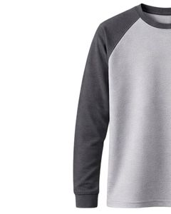 Men Grey Raglan Jersey Sweatshirt Long Sleeve Crew Neck Casual Cotton <b>Polyester</b> Knit Pullover Lightweight Plain Wear Supplier - Product Image 3