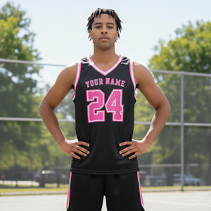 Maillot de basket-ball unisexe OEM, nom et numéro personnalisés imprimés, sans manches, séchage rapide, professionnel, respirant, taille plus, couleur personnalisée - Product Image 3