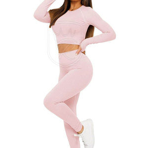 Ensemble deux pièces côtelé uni avec logo frontal pour femme, en tissu extensible doux, confortable pour le quotidien, vêtements décontractés et de maison - Product Image 4