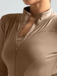 Womens Performance Fit Yoga <b>Jacket</b> Long Sleeve Full <b>Zip</b> Fitness Sportswear Custom Logo OEM ODM Private Label Bulk Wholesale - Product Image 3