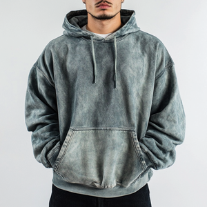 เสื้อฮู้ดดี้ผู้ชาย Sand Wash 450GSM ผ้าเฟรนช์เทอร์รี่ ทรงหลวม สไตล์สตรีทแวร์ ลายเบลชสแปลตเตอร์ ราคาโรงงาน ขายส่ง - Product Image 6