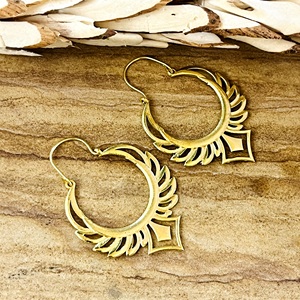 Nouvelle Arrivée Boucles d'oreilles créoles géométriques bohèmes tribales en laiton pour femme, plaqué or 18 carats, plaqué argent, filigrane, cercle, pour soirée - Product Image 4