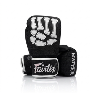 ถุงมือ Fairtex สีแดงลายกระดูกสีขาว หนังวัวแท้ สำหรับชกมวย ฝึกซ้อม ผู้ใหญ่ ขายดี - Product Image 3