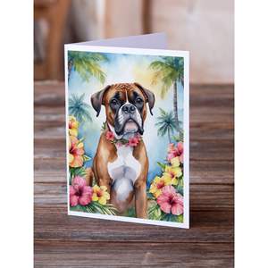 Luau <b>Greeting</b> <b>Cards</b> by Boxer Pack of 8 Whimsical A7 Size 5x7 Blank <b>Note</b> <b>Cards</b> with Envelopes - Product Image 2