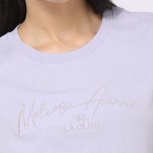 Camiseta Bordada para Mujer al por Mayor, Algodón Premium, Estilo Vintage, Moda Casual, Ropa Urbana, Camiseta de Verano - Product Image 5