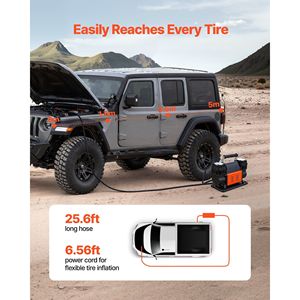 Compressore d'Aria Portatile a Doppio Cilindro 10.6CFM 12V 150PSI con Manometro Digitale per Fuoristrada - Product Image 4
