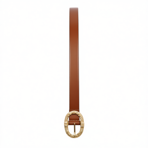 Cintura in PU da 3 cm con fibbia ellittica a doppio filo, accessorio moda donna - Product Image 1