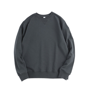 Sweat-shirt à col rond à manches longues en coton 100% 380G avec logo personnalisé en gros pour hommes - Product Image 4