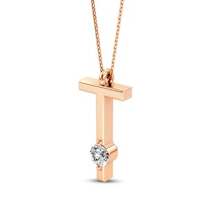 Colgante con Inicial de Diseñador, con Diamante Cultivado en Laboratorio VVS VS EF, Plata de Ley 925 con Acabado en Oro, Joyería Personalizada de Lujo - Product Image 1