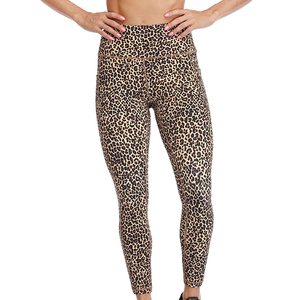 High Waist Leopard Print Full Length Stretch Breathable Sporty Women's Yoga Fitness Wear <b>Leggings</b> For Online Sale - Product Image 1