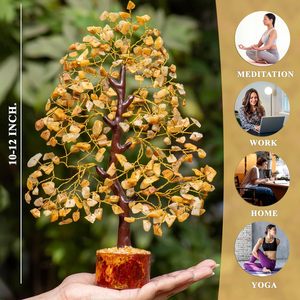 Árbol de Cristal de Aventurina Amarilla Natural Hecho a Mano con 300 Cuentas de Piedras Preciosas para Decoración del Hogar, Regalo, Venta al por Mayor - Product Image 3