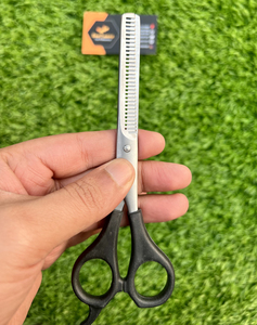 Ciseaux de coiffure professionnels à double tranchant en acier inoxydable pour barbier droitier, lame droite, pointe affûtée, confortables - Product Image 6