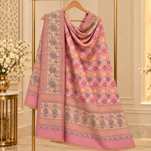 Chal de Lana de Lujo Estilo Pashmina Musulmán para Mujer, Suave y Acogedor, Bufanda de Primavera con Motivos Florales Decorativos para Uso Festivo y Regalos - Product Image 1