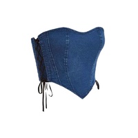 Kaliteli Nefes Alabilen Çevre Dostu Düz Renk Kot Hafif Düğmeli Moda Kadın Kolsuz Denim Bluz
